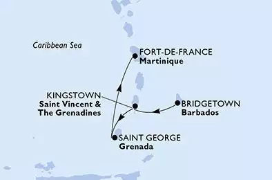 Bridgetown,Kingstown,Saint George,Fort de France