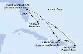 Port Canaveral,Nassau,San Juan,Puerto Plata,Port Canaveral