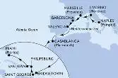 Naples,Livorno,Marseille,Barcelona,Valencia,Casablanca,Bridgetown,Saint George,Philipsburg,San Juan,Miami