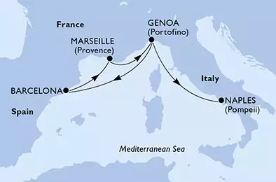 Genoa,Barcelona,Marseille,Genoa,Naples