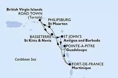 Pointe-a-Pitre,Philipsburg,Road Town,Basseterre,St John s,Fort de France,Pointe-a-Pitre