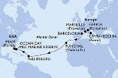 Civitavecchia,Genoa,Marseille,Barcelona,Funchal,Philipsburg,Ocean Cay,Miami