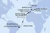 Civitavecchia,Barcelona,Casablanca,Santa Cruz de Tenerife,Salvador